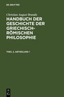 Buchcover Christian August Brandis: Handbuch der Geschichte der Griechisch-Römischen Philosophie / Christian August Brandis: Handb