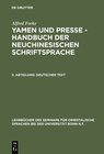 Buchcover Alfred Forke: Yamen und Presse – Handbuch der neuchinesischen Schriftsprache / Deutscher Text
