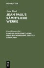 Buchcover Jean Paul: Jean Paul’s Sämmtliche Werke / Der Komet, oder Nikolaus Marggraf. Drittes Bändchen