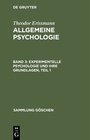 Buchcover Theodor Erissmann: Allgemeine Psychologie / Experimentelle Psychologie und ihre Grundlagen, Teil 1