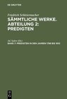 Buchcover Friedrich Schleiermacher: Sämmtliche Werke. Abteilung 2: Predigten / Predigten in den Jahren 1789 bis 1810