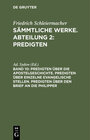 Buchcover Friedrich Schleiermacher: Sämmtliche Werke. Abteilung 2: Predigten / Predigten über die Apostelgeschichte. Predigten übe