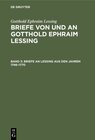Buchcover Gotthold Ephraim Lessing: Briefe von und an Gotthold Ephraim Lessing / Briefe an Lessing aus den Jahren 1746–1770