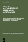 Buchcover Jan de Vries: Altnordische Literaturgeschichte / Frühhistorische Literaturformen. Die heidnische Periode. Die Zeit der B