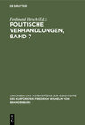 Buchcover Politische Verhandlungen, Band 7