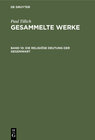 Buchcover Paul Tillich: Gesammelte Werke / Die religiöse Deutung der Gegenwart
