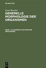 Buchcover Ernst Haeckel: Generelle Morphologie der Organismen / Allgemeine Anatomie der Organismen