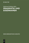Buchcover Pragmatik und Eigennamen