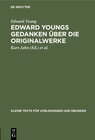 Buchcover Edward Youngs Gedanken über die Originalwerke