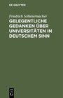 Buchcover Gelegentliche Gedanken über Universitäten in deutschem Sinn