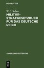 Buchcover Militär-Strafgesetzbuch für das Deutsche Reich