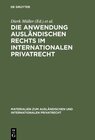 Buchcover Die Anwendung ausländischen Rechts im internationalen Privatrecht