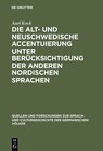 Buchcover Die alt- und neuschwedische Accentuierung unter Berücksichtigung der anderen nordischen Sprachen