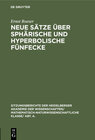 Buchcover Neue Sätze über sphärische und hyperbolische Fünfecke