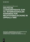 Buchcover Deutsche Landesreferate zum VII. Internationalen Kongreß für Rechtsvergleichung in Uppsala 1966