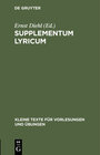 Buchcover Supplementum lyricum