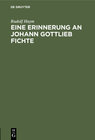 Buchcover Eine Erinnerung an Johann Gottlieb Fichte