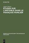 Buchcover Études sur l'instable dans le français familier