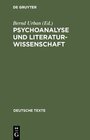 Buchcover Psychoanalyse und Literaturwissenschaft