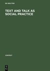 Buchcover Text and talk as social practice