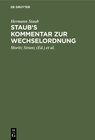 Buchcover Staub's Kommentar zur Wechselordnung