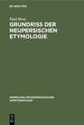 Buchcover Grundriss der neupersischen Etymologie