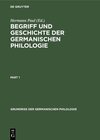 Buchcover Begriff und Geschichte der germanischen Philologie