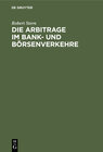 Buchcover Die Arbitrage im Bank- und Börsenverkehre