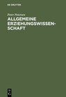 Buchcover Allgemeine Erziehungswissenschaft