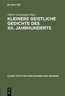 Buchcover Kleinere geistliche Gedichte des XII. Jahrhunderts