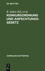 Buchcover Konkursordnung und Anfechtungsgesetz