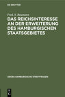 Buchcover Das Reichsinteresse an der Erweiterung des Hamburgischen Staatsgebietes