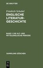 Buchcover Friedrich Schubel: Englische Literaturgeschichte / Die alt- und mittelenglische Periode