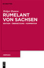 Buchcover Rumelant von Sachsen