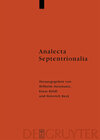 Buchcover Analecta Septentrionalia