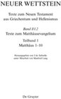 Buchcover Neuer Wettstein. / Texte zum Matthäusevangelium