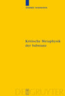 Buchcover Kritische Metaphysik der Substanz