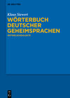 Buchcover Wörterbuch deutscher Geheimsprachen