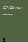 Buchcover Johann H. Pestalozzi: Sämtliche Werke / Nachtrag