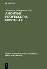 Buchcover Anonymi Professoris Epistulae
