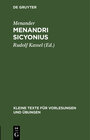 Buchcover Menandri Sicyonius