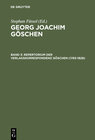 Buchcover Georg Joachim Göschen / Repertorium der Verlagskorrespondenz Göschen (1783–1828)