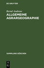 Buchcover Allgemeine Agrargeographie