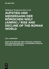 Buchcover Aufstieg und Niedergang der römischen Welt (ANRW) / Rise and Decline... / Sprache und Literatur (Literatur der augusteis