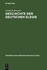 Buchcover Geschichte der deutschen Elegie