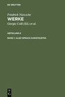 Buchcover Friedrich Nietzsche: Werke. Abteilung 6 / Also sprach Zarathustra