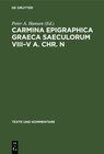 Buchcover Carmina Epigraphica Graeca Saeculorum VIII-V a. Chr. n