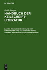 Buchcover Rykle Borger: Handbuch der Keilschriftliteratur / Inhaltliche Ordnung der sumerischen und akkadischen Texte. Anhang: Sek