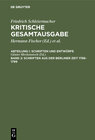 Buchcover Friedrich Schleiermacher: Kritische Gesamtausgabe. Schriften und Entwürfe / Schriften aus der Berliner Zeit 1796-1799