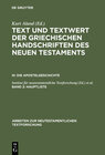 Buchcover Text und Textwert der griechischen Handschriften des Neuen Testaments.... / Hauptliste